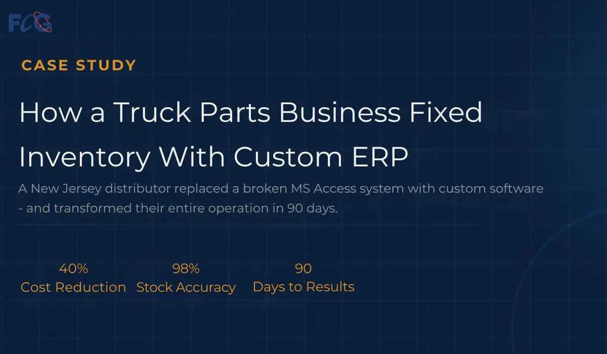 Custom inventory management software for truck parts distributor New Jersey
